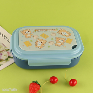 Online wholesale cartoon bear kids 3compartment lunch box