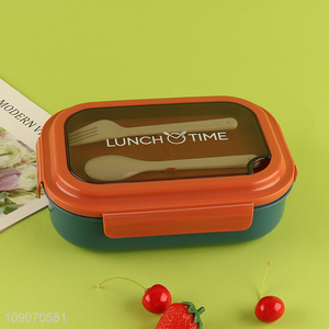 Hot products portable school kids plastic lunch box with fork&spoon