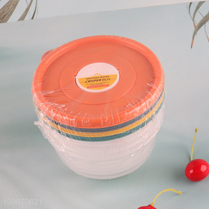 China factory round 4pcs plastic storage box crisper box set
