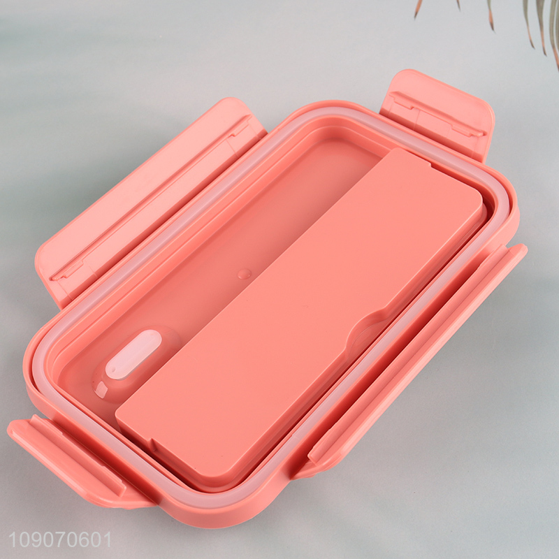 Hot selling school kids portable plastic lunch box with spoon
