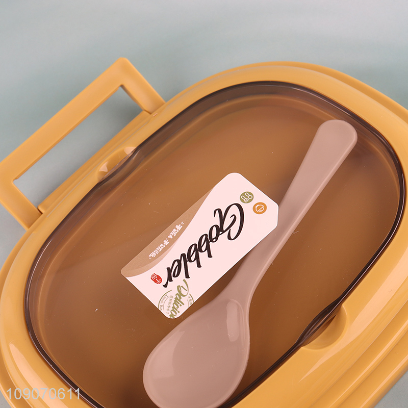 Top selling portable plastic lunch box with spoon for kids