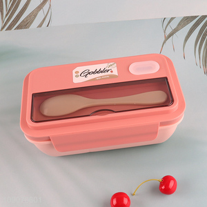 Hot selling school kids portable plastic lunch box with spoon