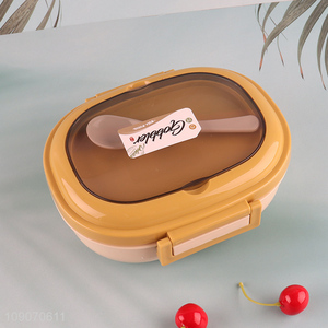 Top selling portable plastic lunch box with spoon for kids