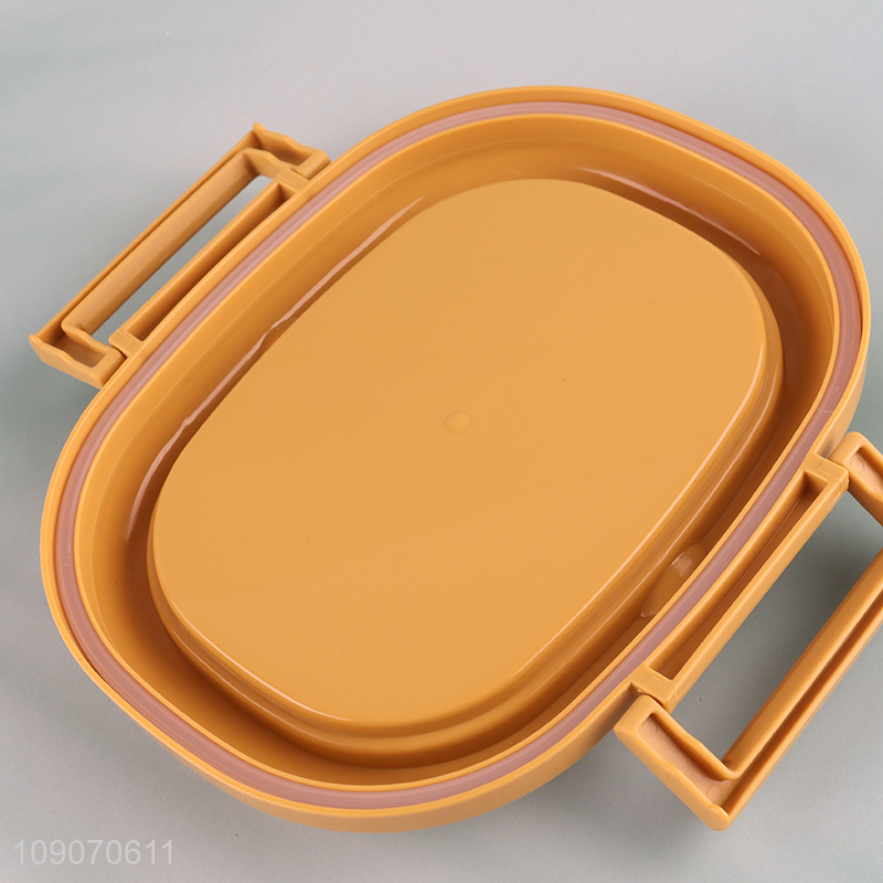 Top selling portable plastic lunch box with spoon for kids