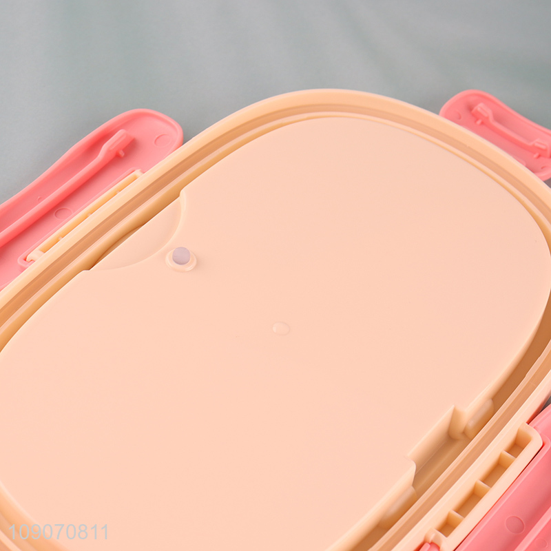 Factory price portable plastic lunch box with fork&spoon