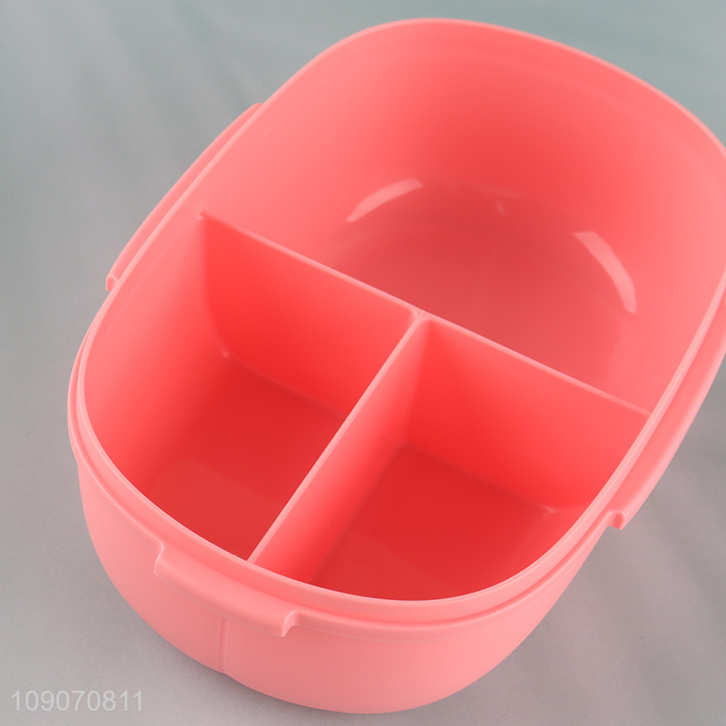 Factory price portable plastic lunch box with fork&spoon