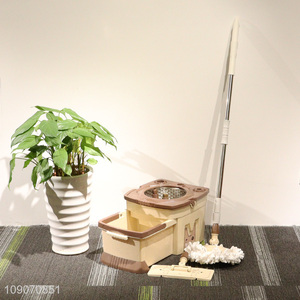 Custom Logo Microfiber Spin Mop and Bucket Set Floor Cleaning System