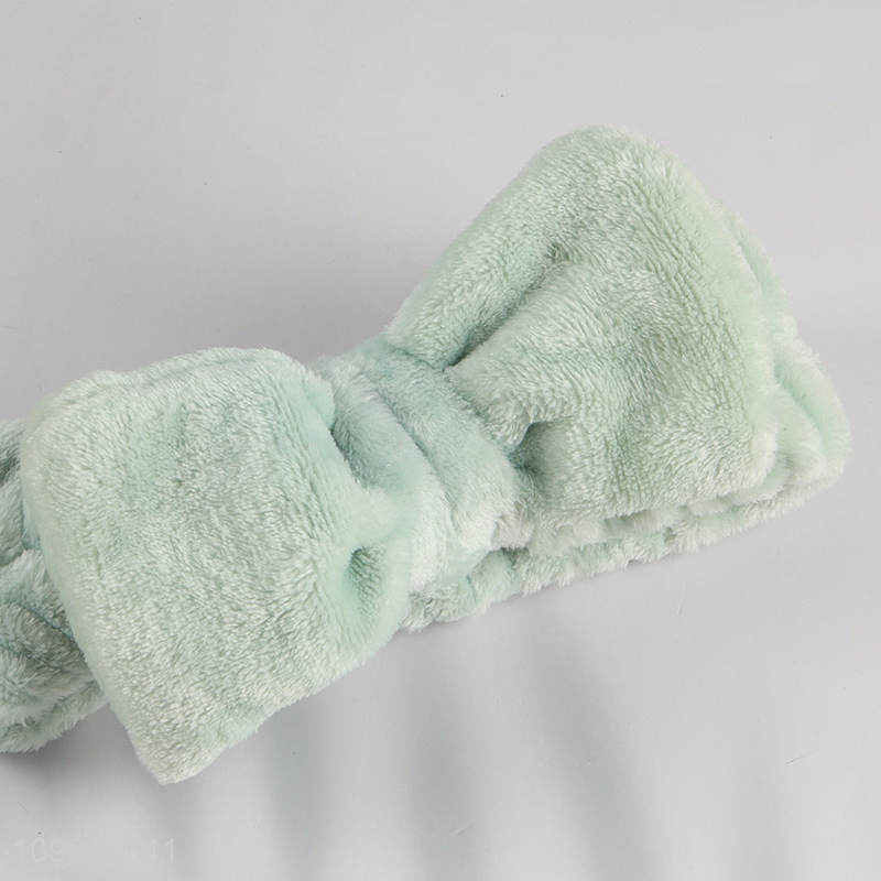 Wholesale Fluffy Makeup Headband Bowknot Spa Headband for Women Girls