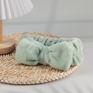 Wholesale Fluffy Makeup Headband Bowknot Spa Headband for Women Girls