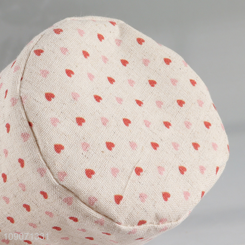 New Product Heart Printed Canvas Storage Basket Fabric Storage Bucket