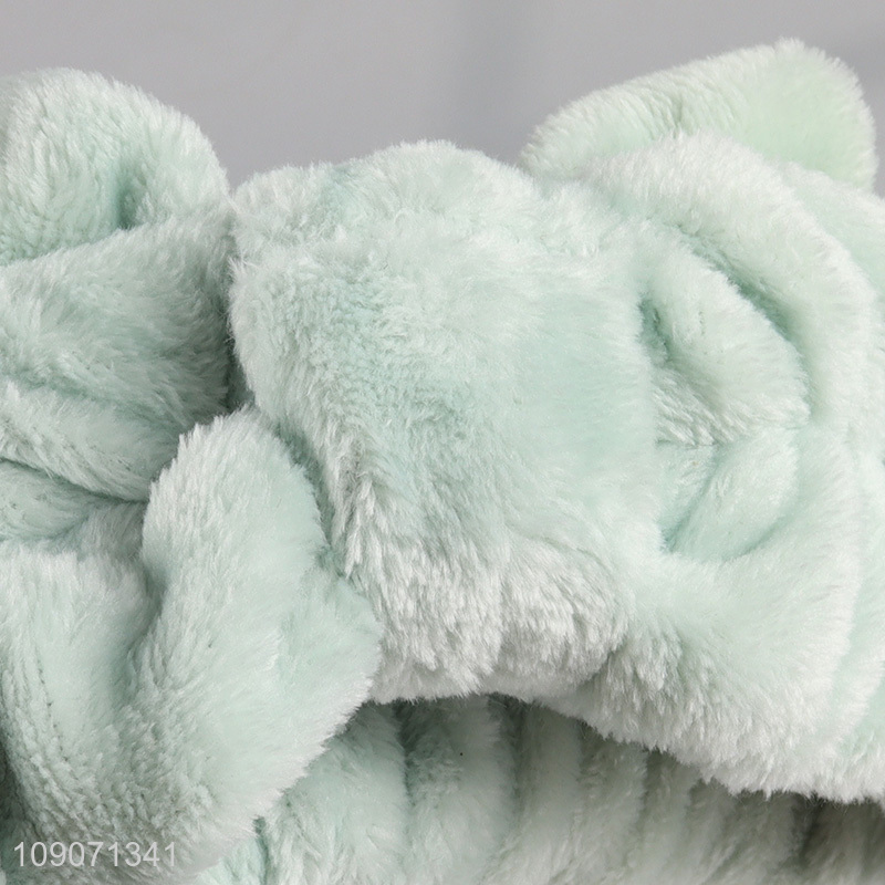 Wholesale Fluffy Makeup Headband Bowknot Spa Headband for Women Girls