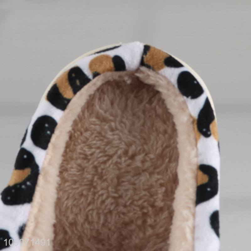 Wholesale Winter Slippers Fuzzy Leopard Print House Slippers for Women