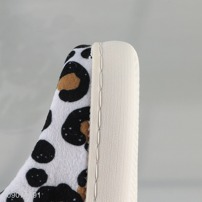 Wholesale Winter Slippers Fuzzy Leopard Print House Slippers for Women