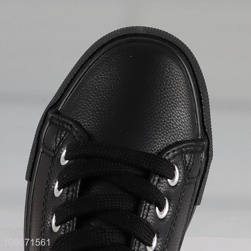 Factory Price Men's Sneakers PU Leather Low Top Trainers Casual Shoes