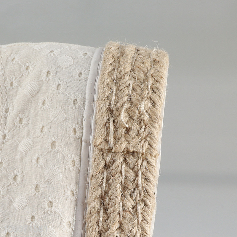 Wholesale Summer Fashionable Breathable Jute Lace Up Sneakers for Women