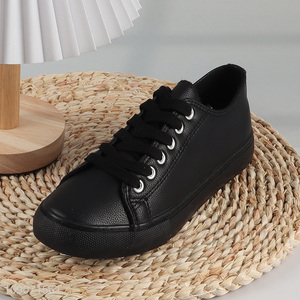 Factory Price Men's Sneakers PU Leather Low Top Trainers Casual Shoes