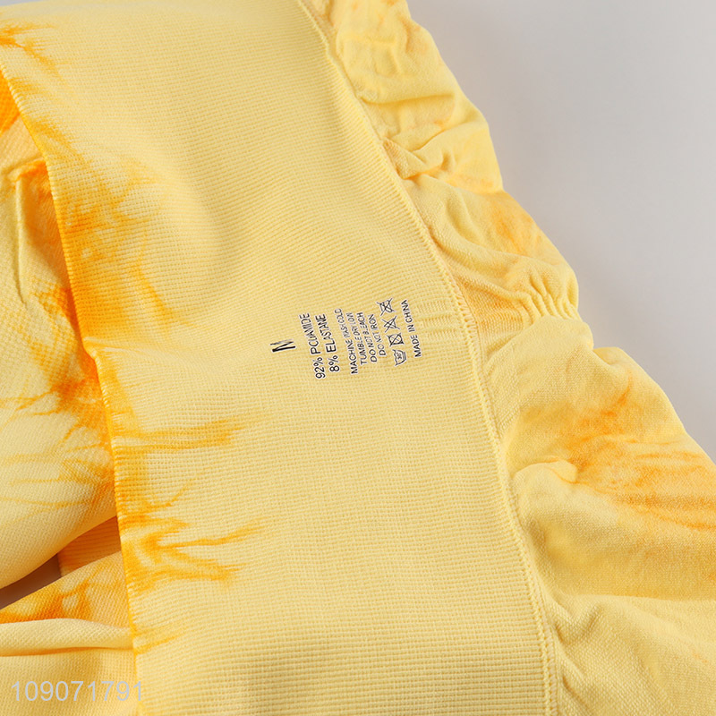 Best selling yellow breathable high elastic fitness sports yoga pants