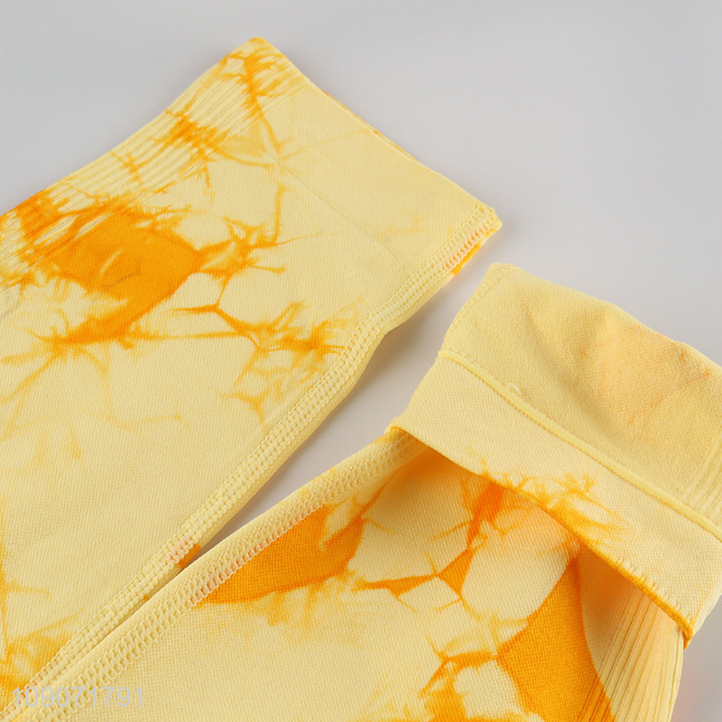 Best selling yellow breathable high elastic fitness sports yoga pants