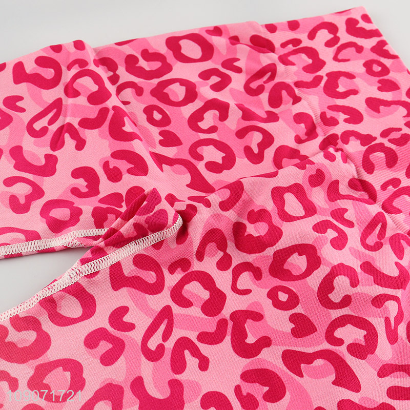 Online wholesale Leopard print fashionable breathable women yoga pants