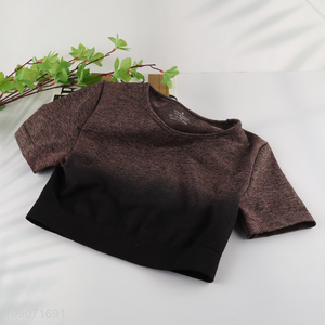 China supplier fashionable women sports fitness breathable T-shirt