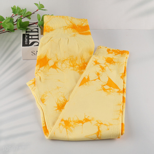 Best selling yellow breathable high elastic fitness sports yoga pants