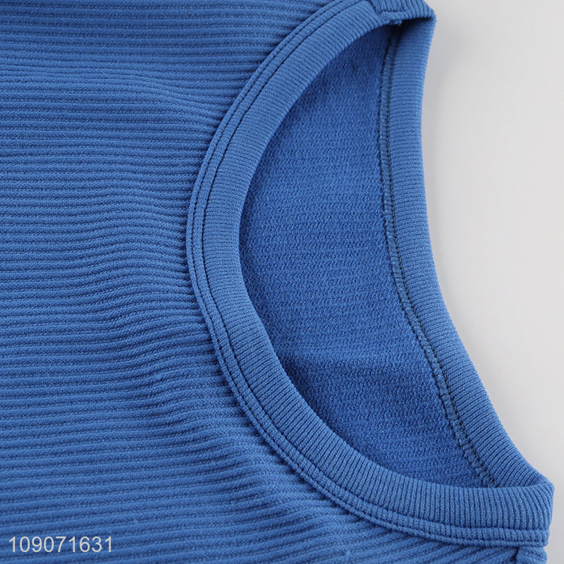 Best sale blue breathable women sports T-shirt elastic T-shirt