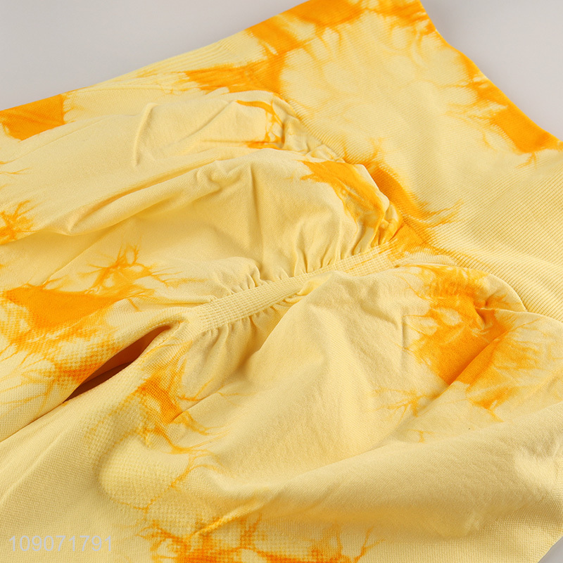 Best selling yellow breathable high elastic fitness sports yoga pants