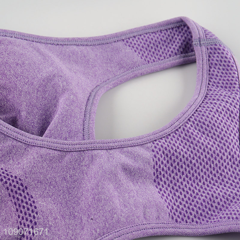 Online wholesale purple shockproof sports fitness yoga bra for women