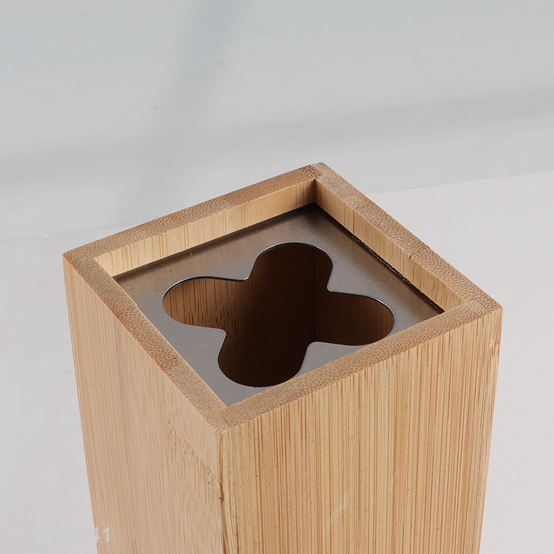 Good Quality 4-Slot Natural Bamboo Toothbrush Holder for Bathroom