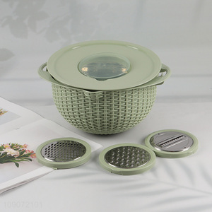 High Quality 3-In-1 Vegetable Grater Slicer with Container for Kitchen