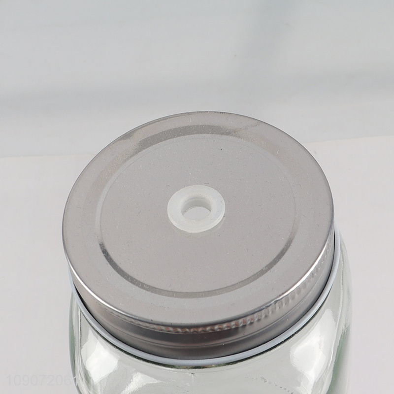Online Wholesale Glass Cups Mason Jars with Lid and Drinking Straw