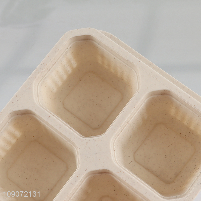 New Arrival 4-Compartment Wheat Straw Meal Prep Food Storage Container