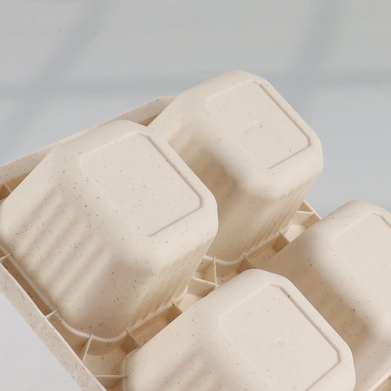 New Arrival 4-Compartment Wheat Straw Meal Prep Food Storage Container