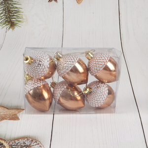 High Quality 6PCS Acorn Shaped Christmas Tree Hanging Ornaments