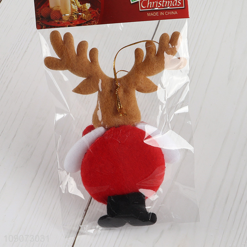 China wholesale reindeer shape non-woven fabric Christmas hanging ornament