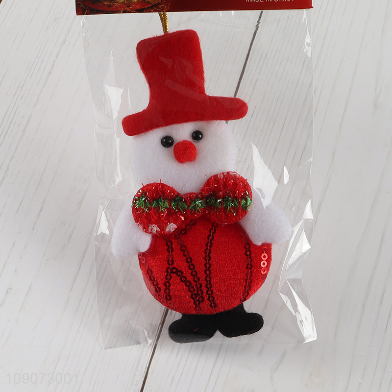 Online wholesale snowman shape non-woven fabric Christmas hanging ornament