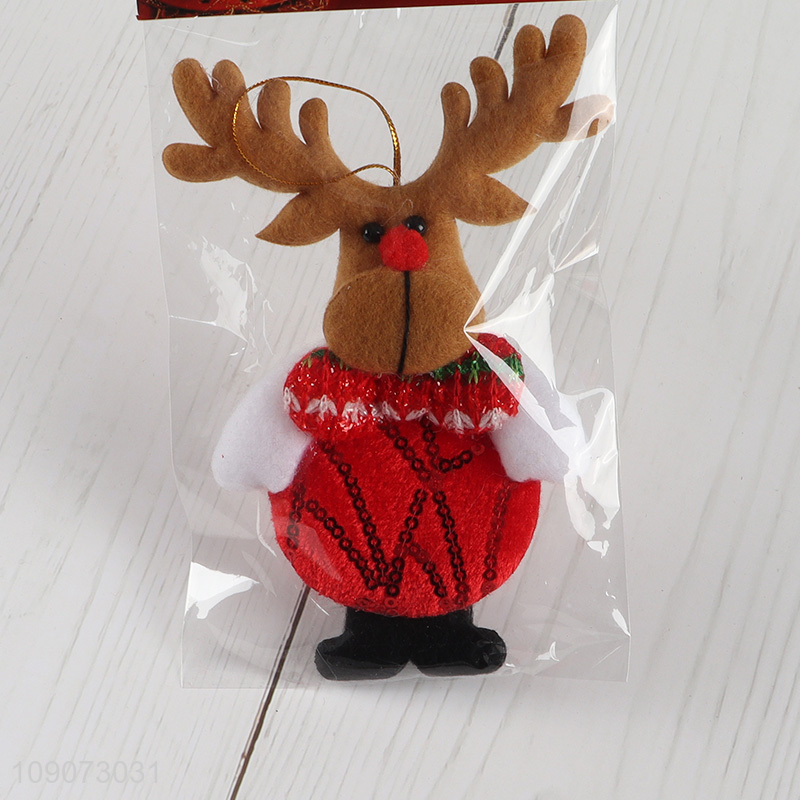 China wholesale reindeer shape non-woven fabric Christmas hanging ornament
