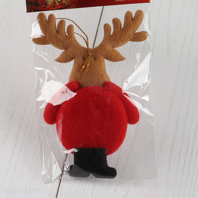 Online wholesale reindeer shape non-woven fabric Christmas hanging ornament