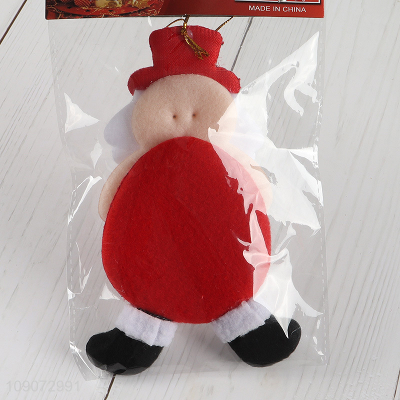 Good selling Santa claus shape non-woven fabric Christmas hanging ornament