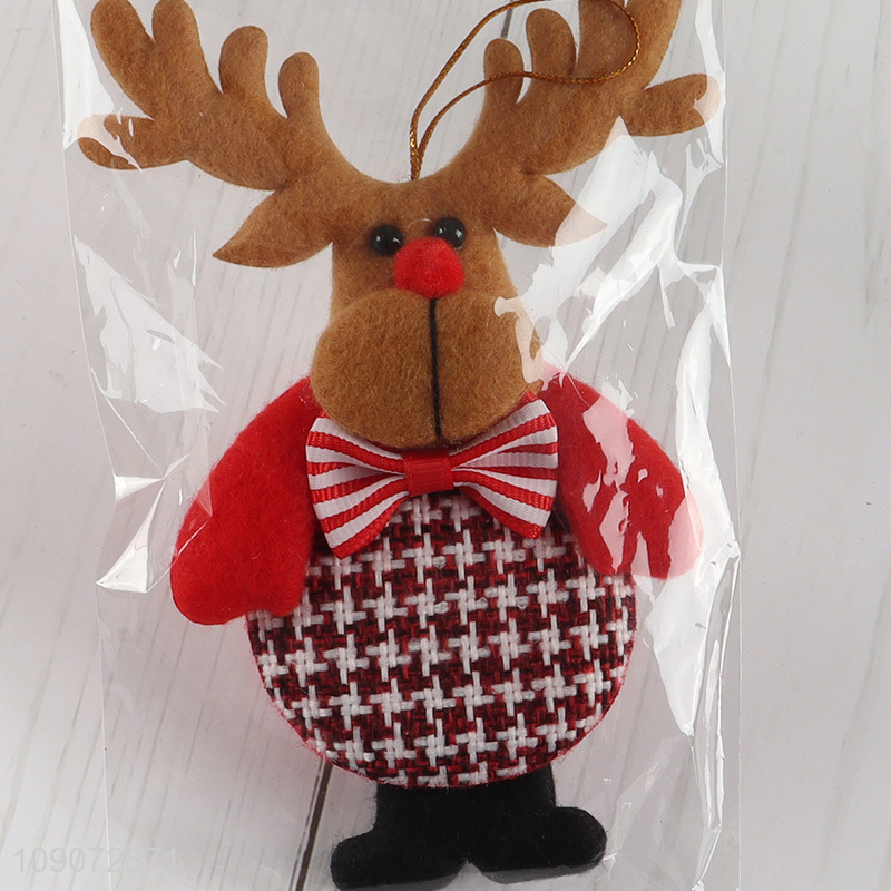 Online wholesale reindeer shape non-woven fabric Christmas hanging ornament