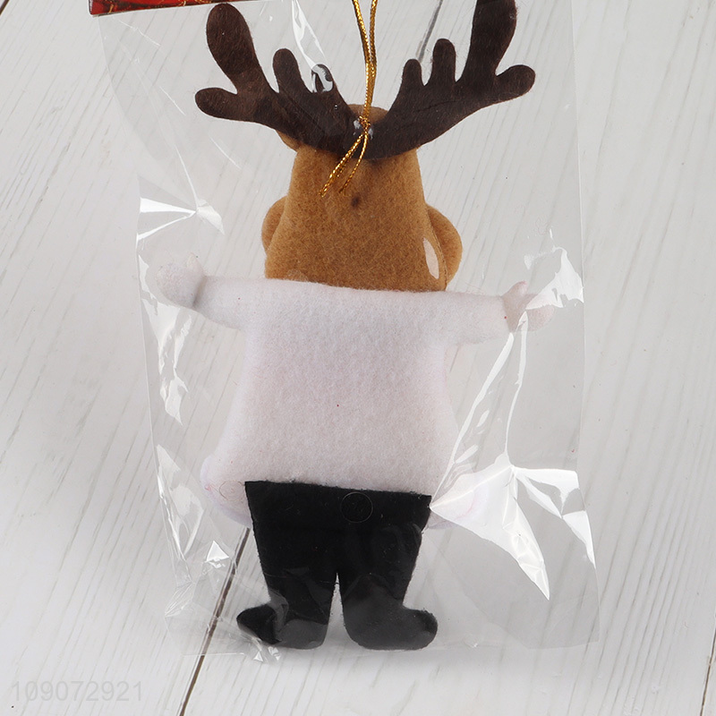High quality reindeer shape non-woven fabric Christmas hanging ornament for sale