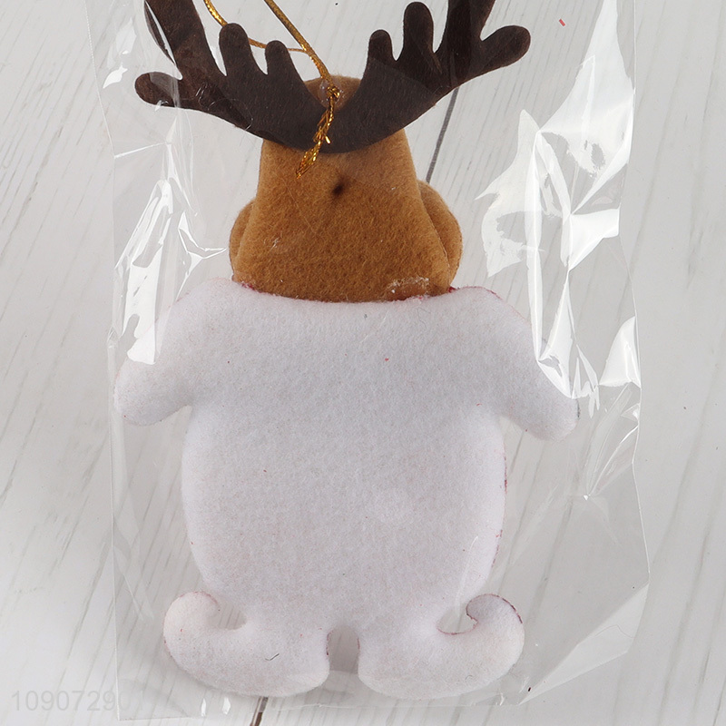 Factory wholesale reindeer shape non-woven fabric Christmas hanging ornament