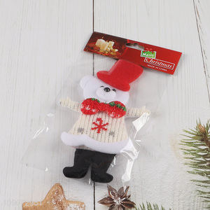 Hot sale bear shape non-woven fabric Christmas hanging ornament for decoration