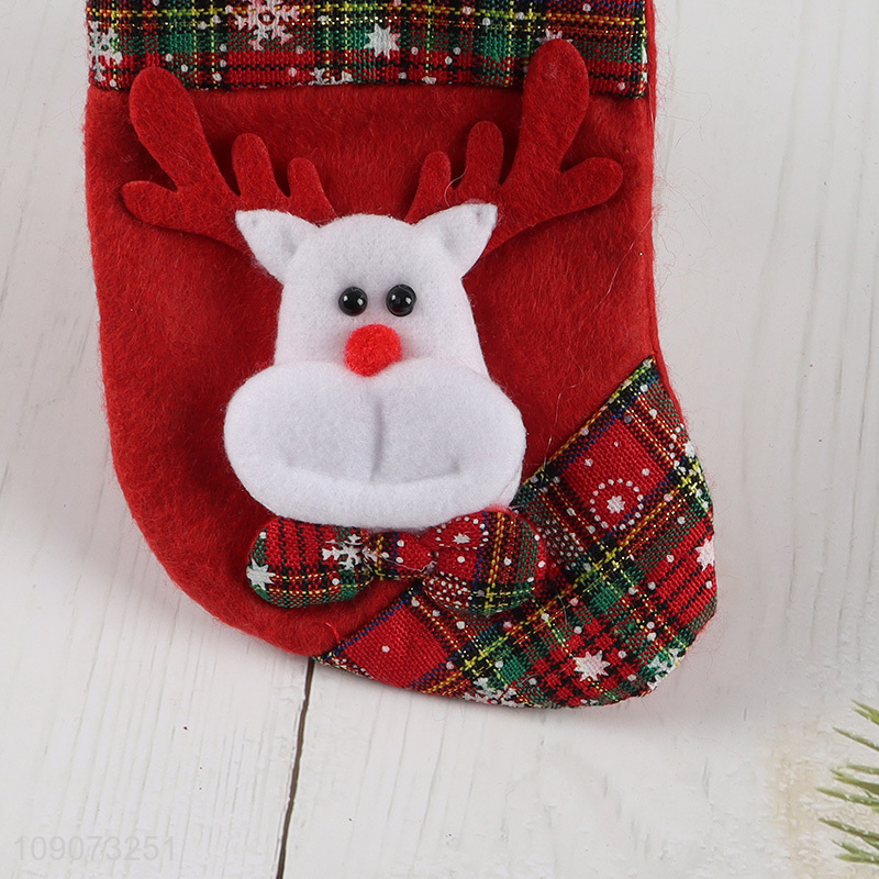 Hot products reindeer shape hanging Christmas stocking candy bag for Christmas tree