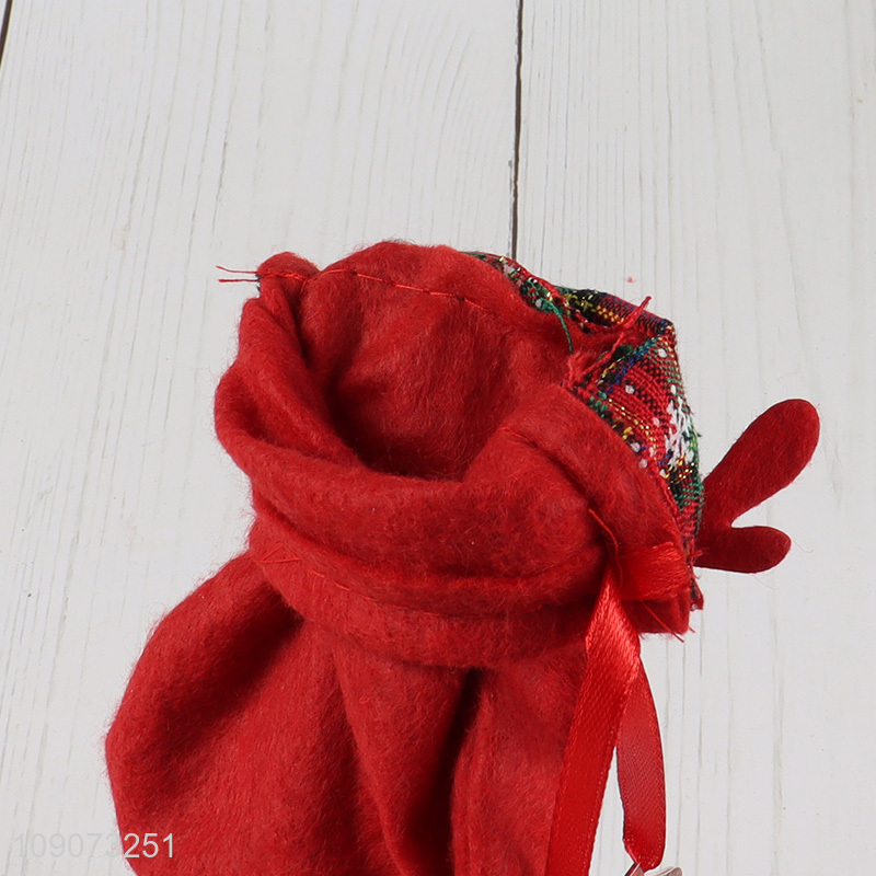 Hot products reindeer shape hanging Christmas stocking candy bag for Christmas tree