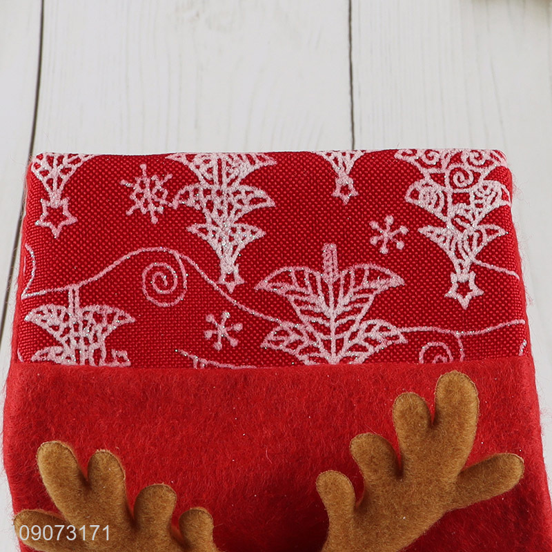 Hot selling reindeer hanging Christmas stocking candy bag gifts bag
