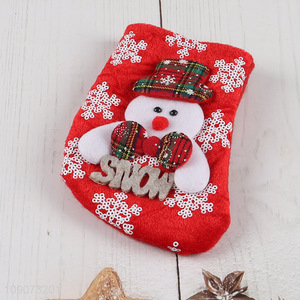 Factory price snowman shape hanging Christmas stocking candy bag for decoration