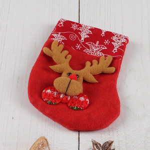 Hot selling reindeer hanging Christmas stocking candy bag gifts bag