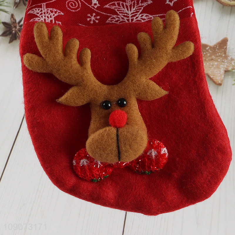 Hot selling reindeer hanging Christmas stocking candy bag gifts bag