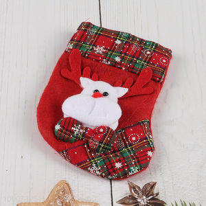 Hot products reindeer shape hanging Christmas stocking candy bag for Christmas tree